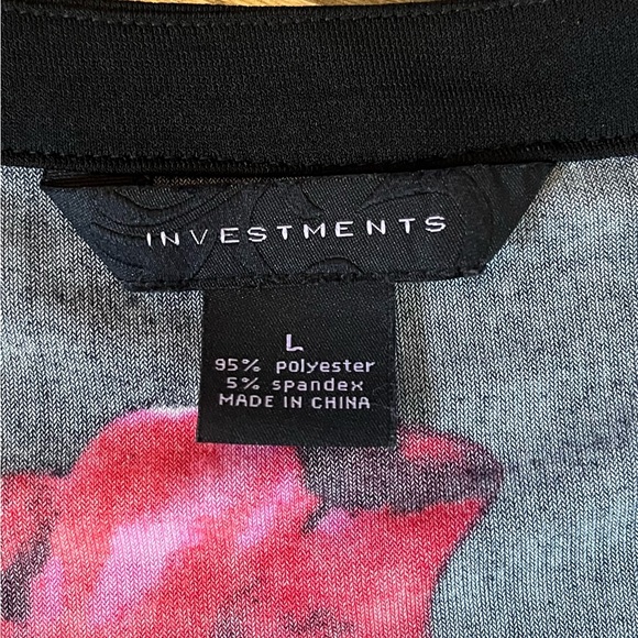 INVESTMENTS WOMEN'S FLORAL/ANIMAL PRINT ASYMMETRICAL TUNIC SIZE L - Picture 9 of 9